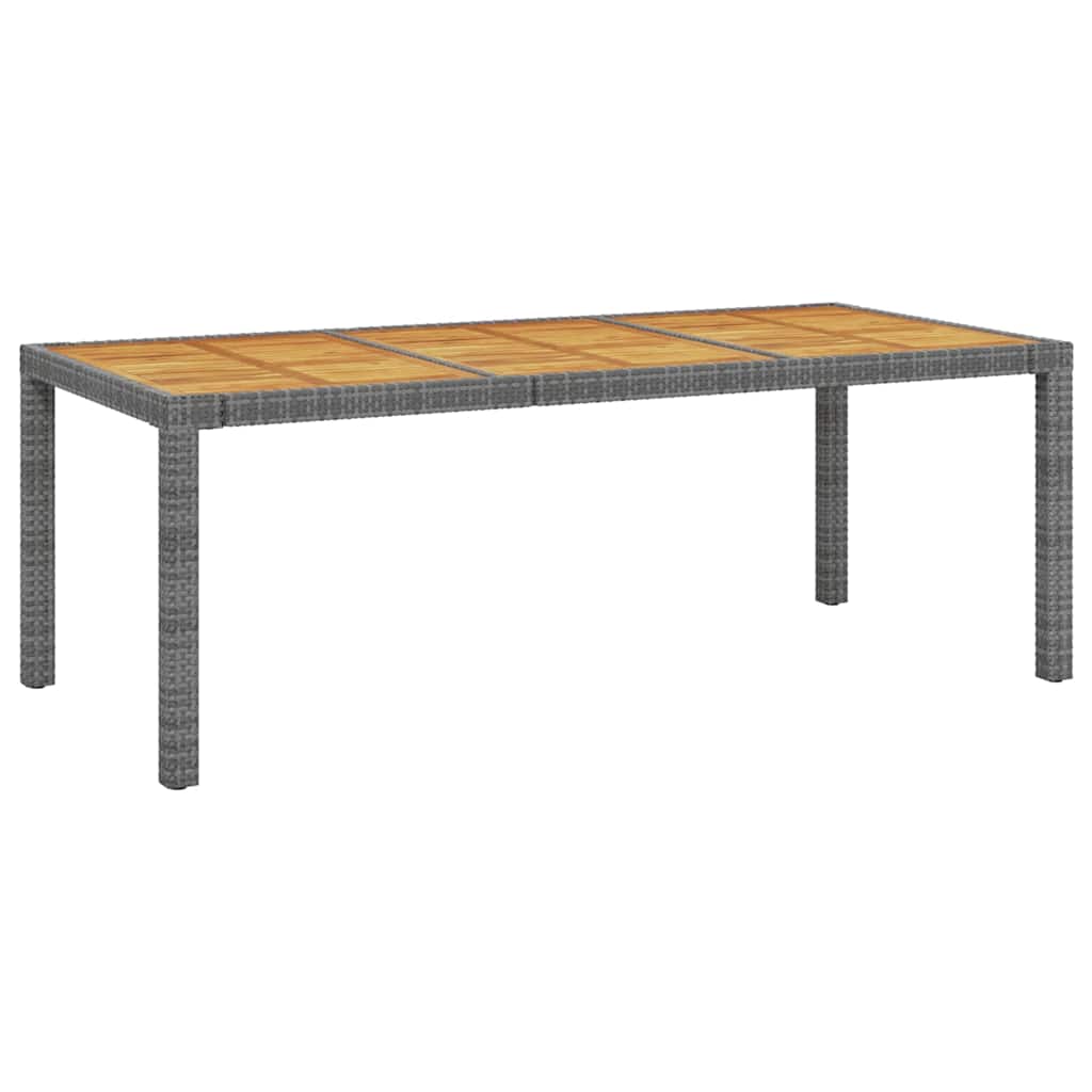7-dijelni vrtni blagovaonski set od poliratana s jastucima sivi Siva Dužina stola 190 cm
