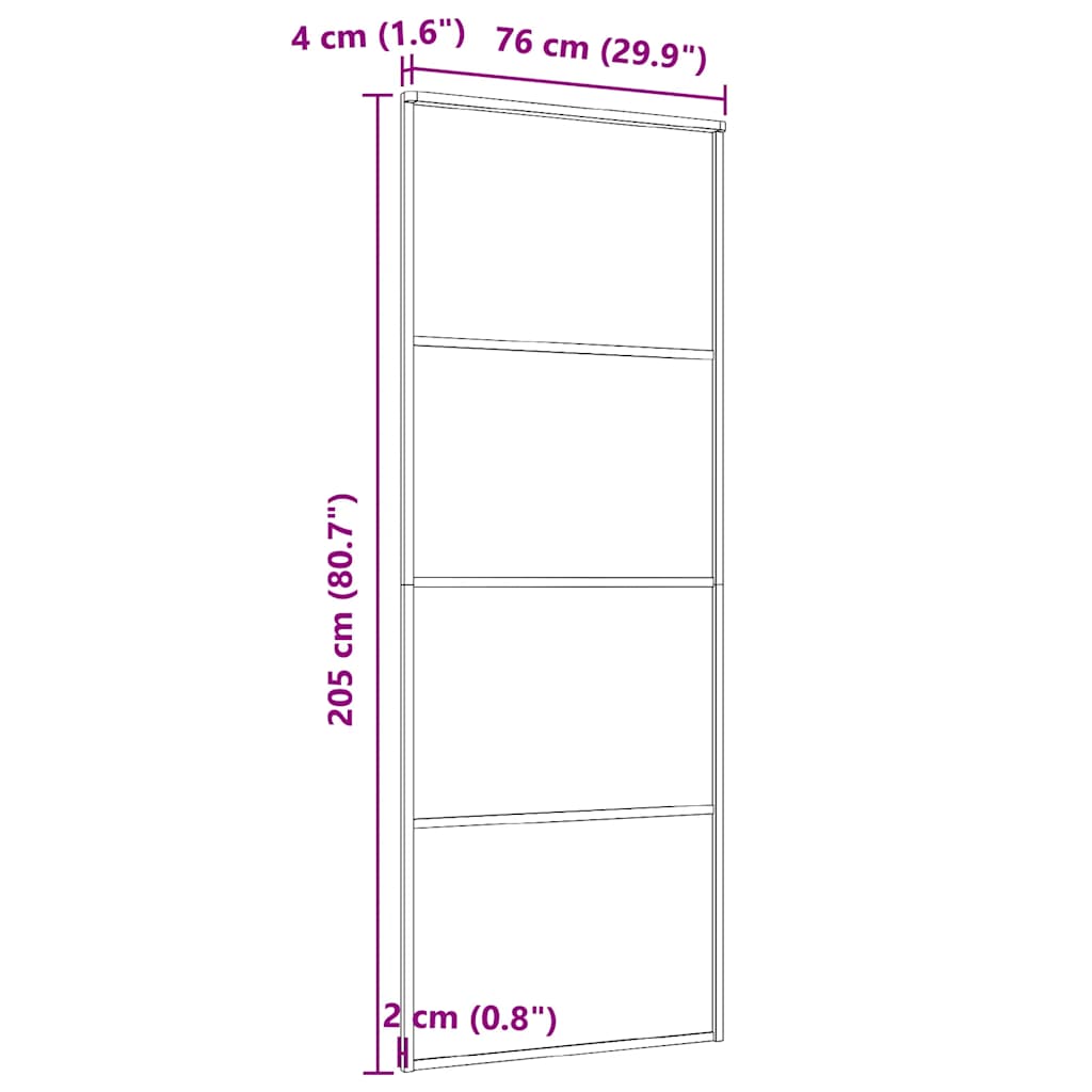 Klizna vrata od mutnog stakla ESG i aluminija 76x205 cm bijela