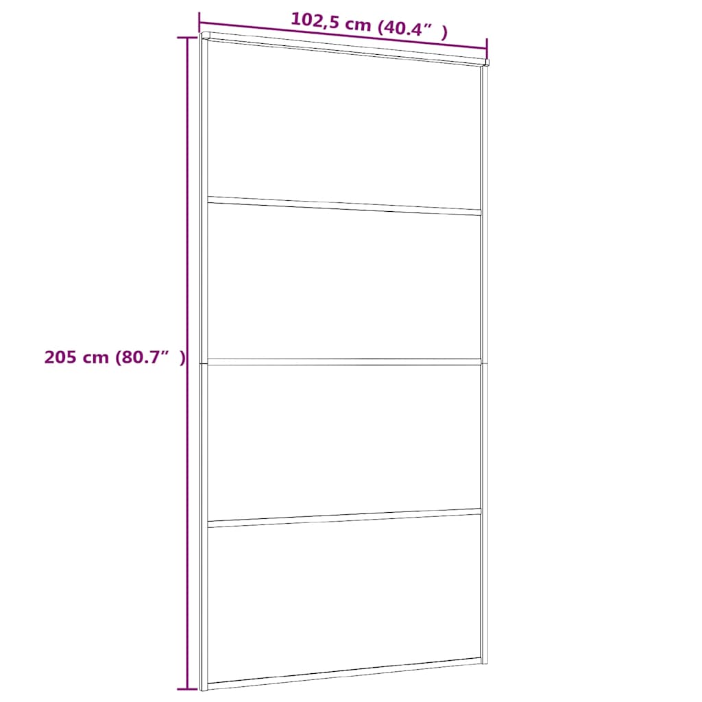 Klizna vrata od stakla ESG i aluminija 102,5 x 205 cm bijela