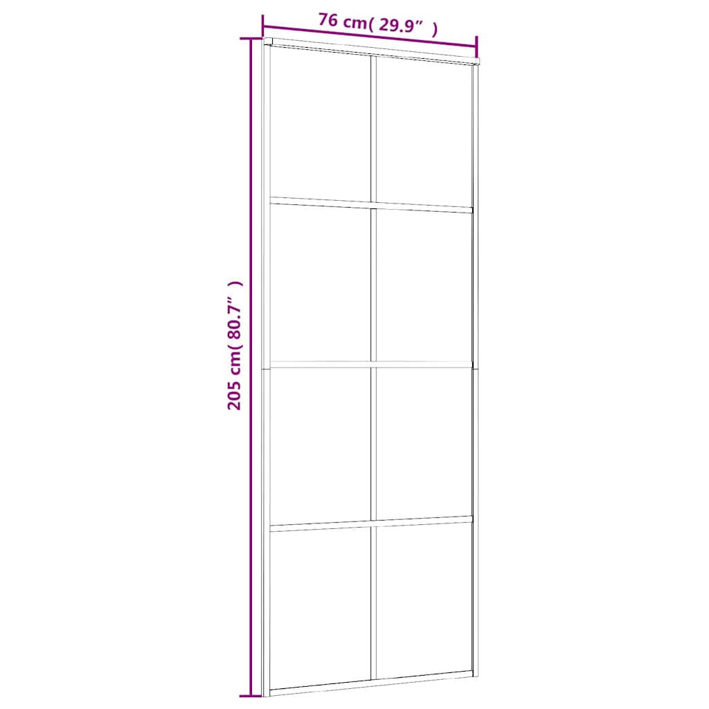 Klizna vrata od mutnog stakla ESG i aluminija 76x205 cm bijela
