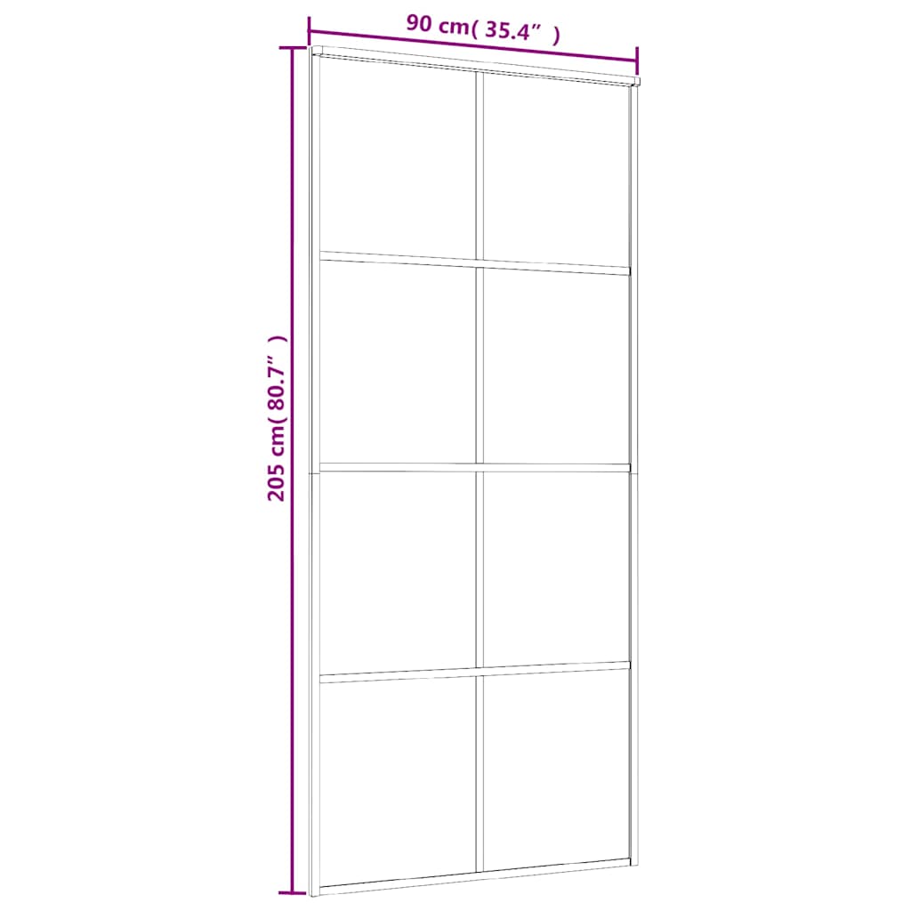 Klizna vrata od stakla ESG i aluminija 90 x 205 cm bijela