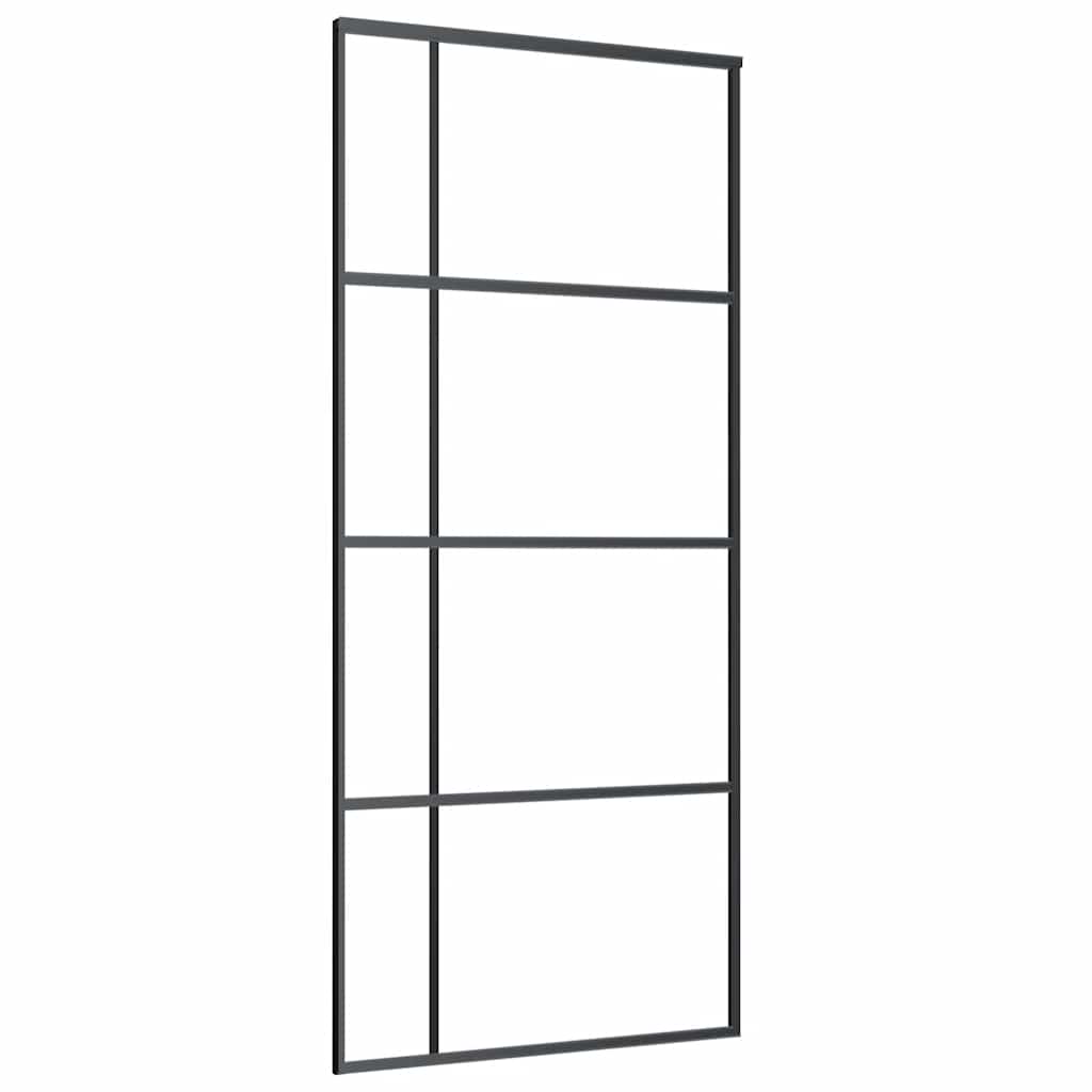 Klizna vrata od stakla ESG i aluminija 90 x 205 cm crna
