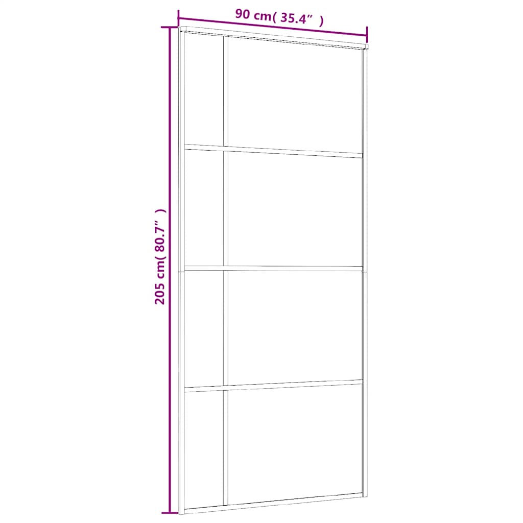 Klizna vrata od stakla ESG i aluminija 90 x 205 cm bijela