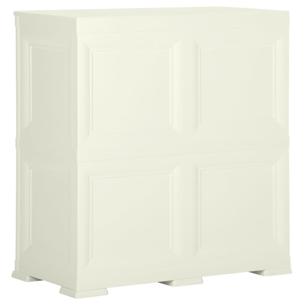 Plastični ormarić 79 x 43 x 85,5 cm izgled drva boja vanilije