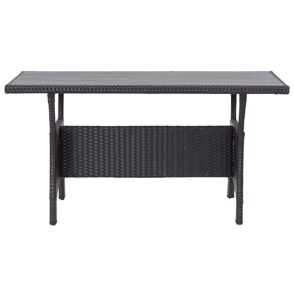 3-dijelni vrtni blagovaonski set s crnim jastucima poliratan
