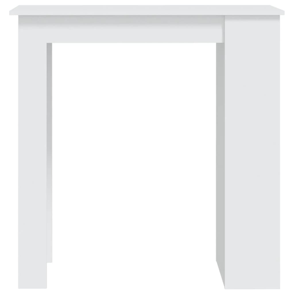 Barski stol sa stalkom za pohranu bijeli 102x50x103,5 cm drveni