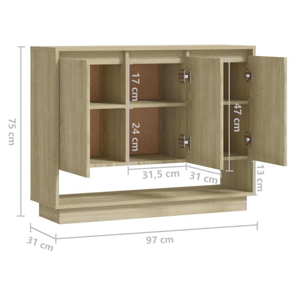Komoda boja hrasta sonome 97 x 31 x 75 cm od konstruiranog drva