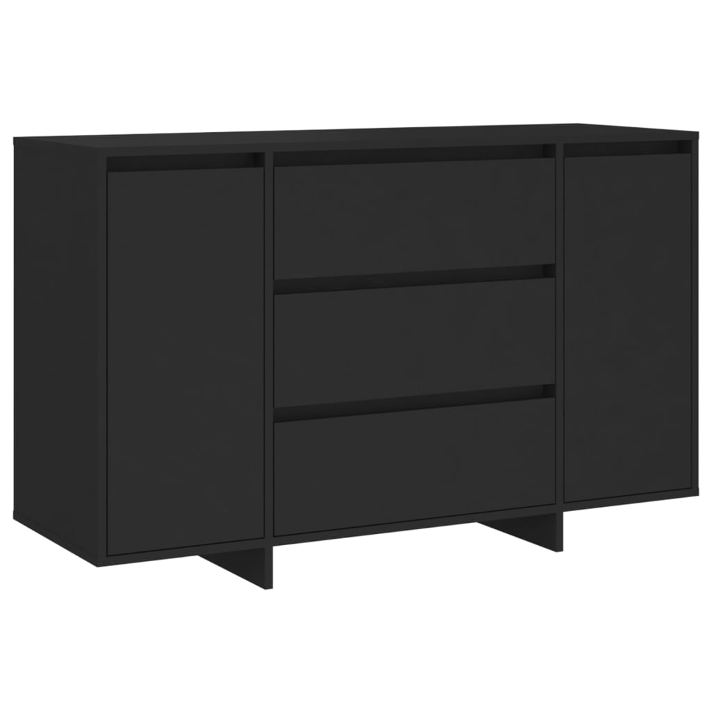 Komoda s 3 ladice crna 120 x 41 x 75 cm konstruirano drvo