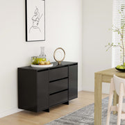 Komoda s 3 ladice crna 120 x 41 x 75 cm konstruirano drvo