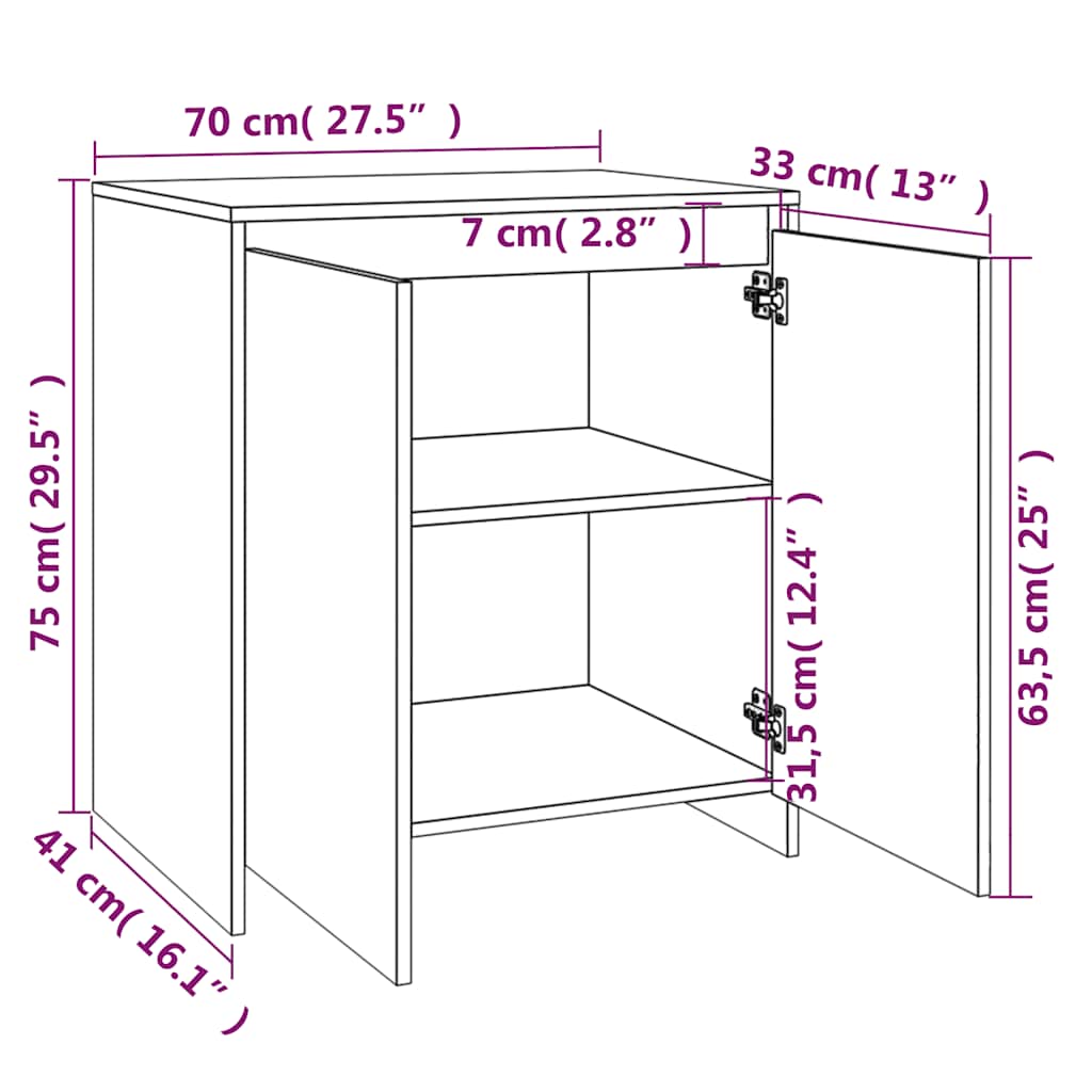Komoda siva boja betona 70x41x75 cm od konstruiranog drva