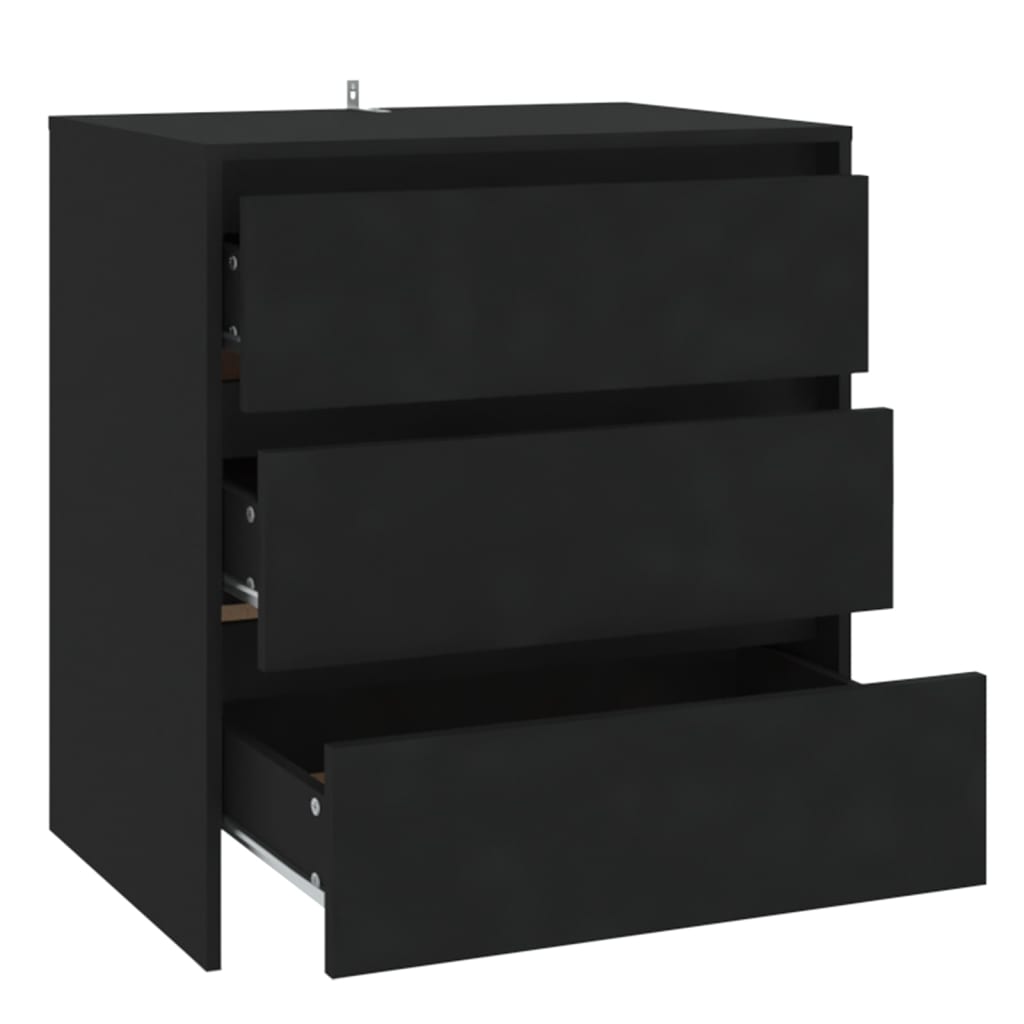 Komoda crna 70 x 41 x 75 cm od konstruiranog drva