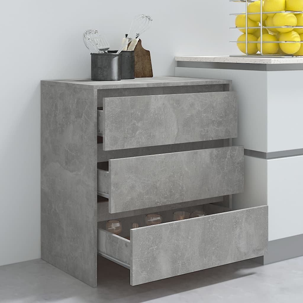 Komoda siva boja betona 70x41x75 cm od konstruiranog drva