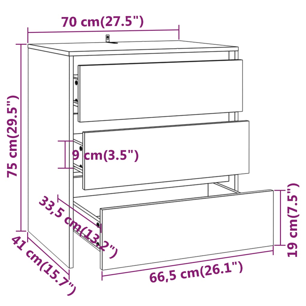 Komoda siva boja betona 70x41x75 cm od konstruiranog drva