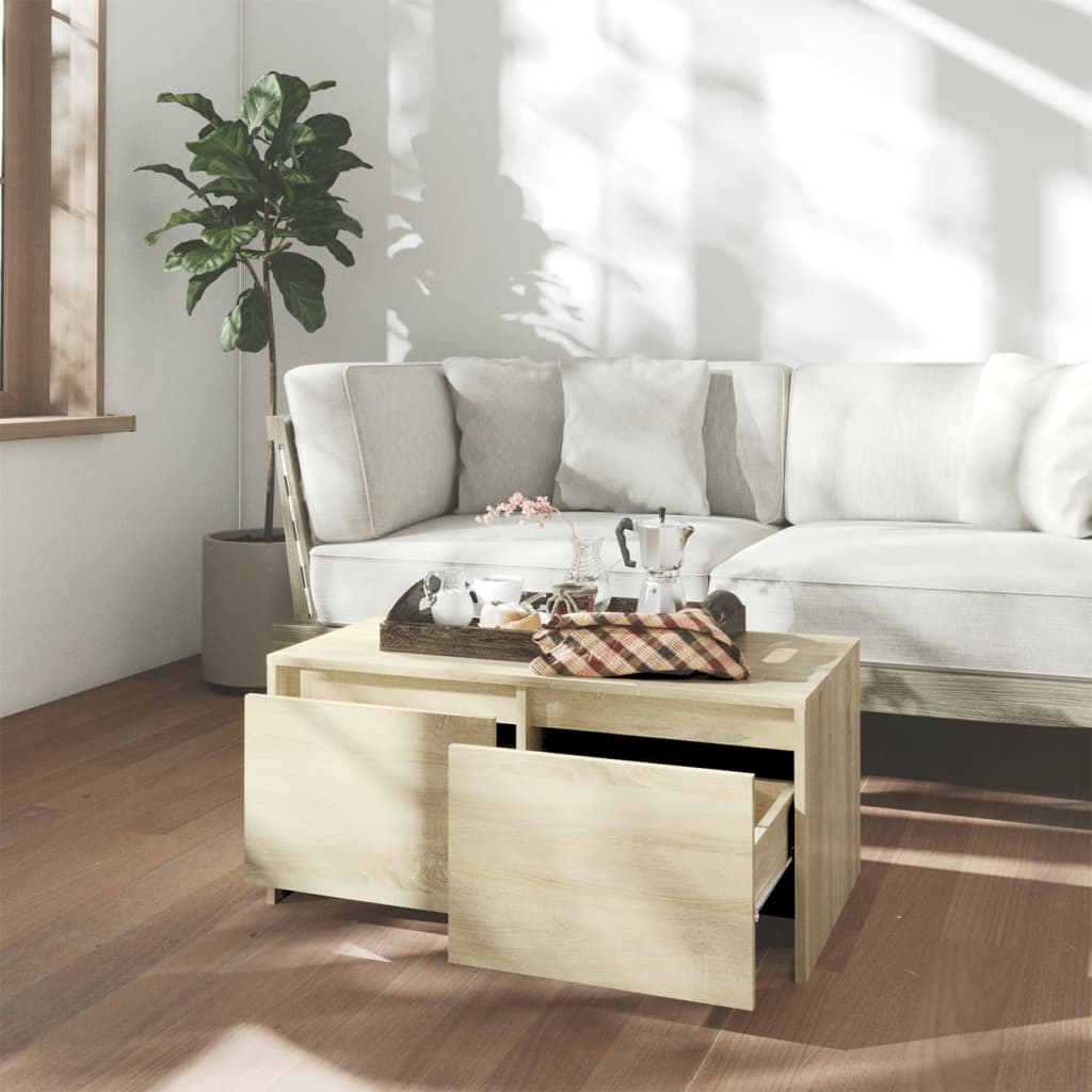 Stolić za kavu boja hrasta 90 x 50 x 41,5 cm konstruirano drvo