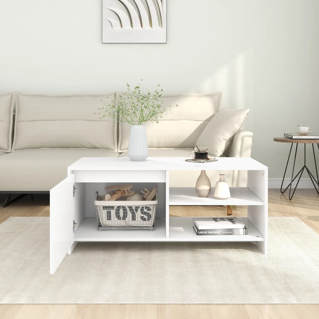 Stolić za kavu bijeli 102 x 50 x 45 cm od konstruiranog drva