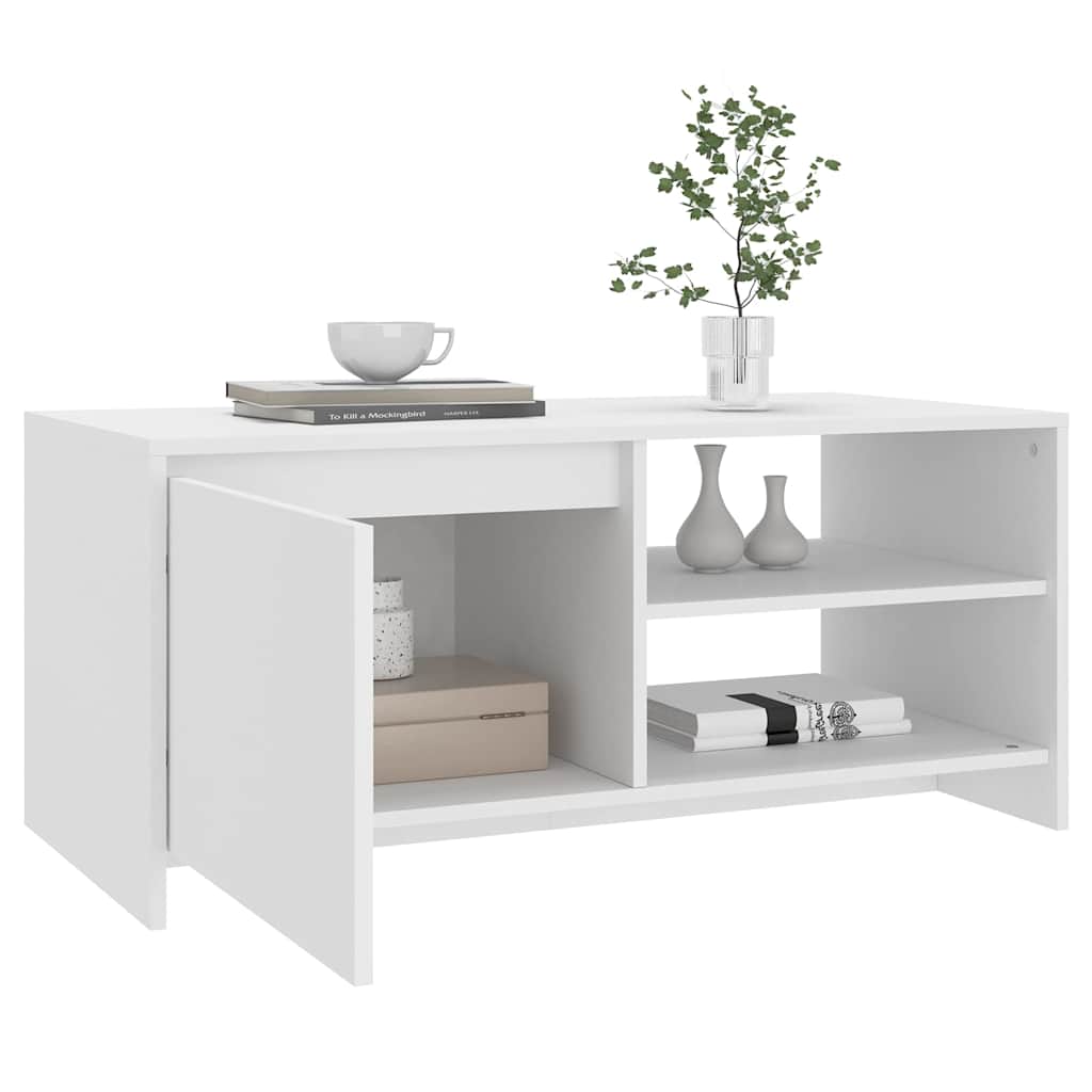 Stolić za kavu bijeli 102 x 50 x 45 cm od konstruiranog drva