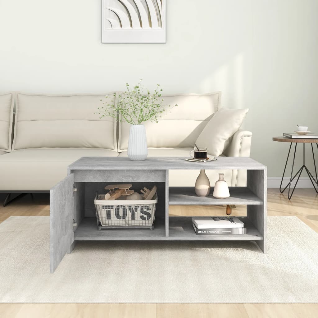Stolić za kavu boja betona 102 x 50 x 45 cm konstruirano drvo