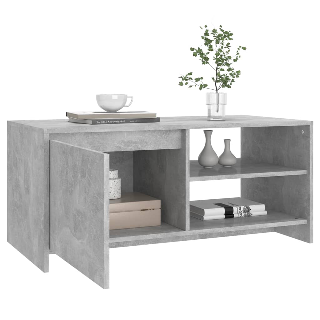 Stolić za kavu boja betona 102 x 50 x 45 cm konstruirano drvo