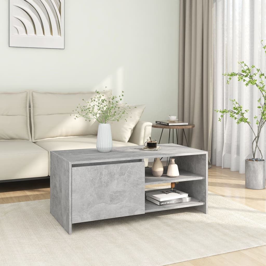 Stolić za kavu boja betona 102 x 50 x 45 cm konstruirano drvo