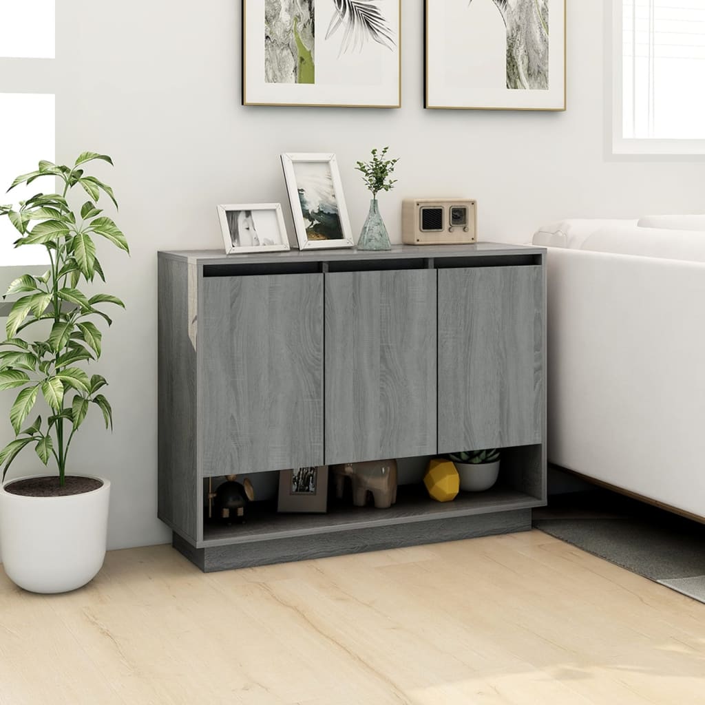 Komoda siva boja hrasta 97 x 31 x 75 cm od konstruiranog drva