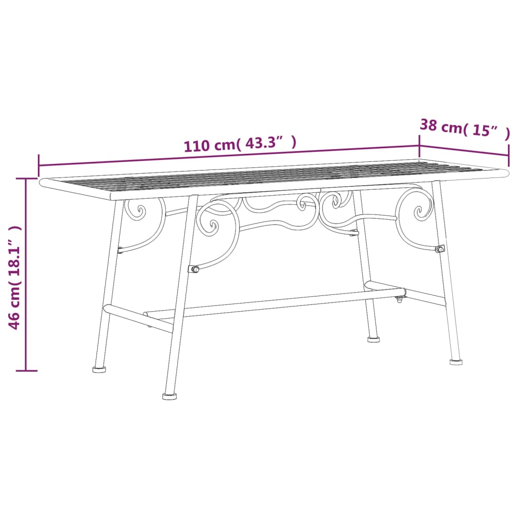 Klupa oko stabla 110 cm crna čelična