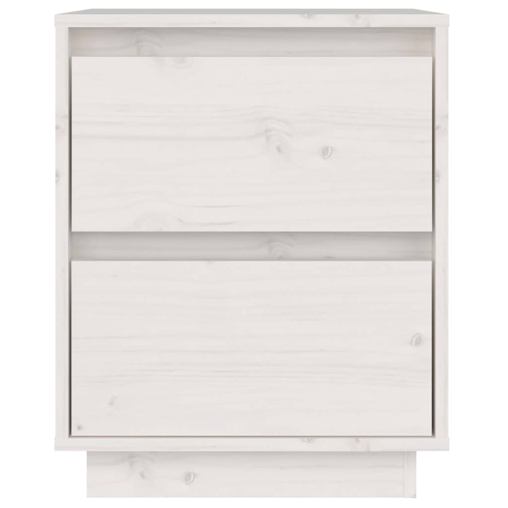 Noćni ormarići 2 kom bijeli 40 x 35 x 50 cm od masivne borovine
