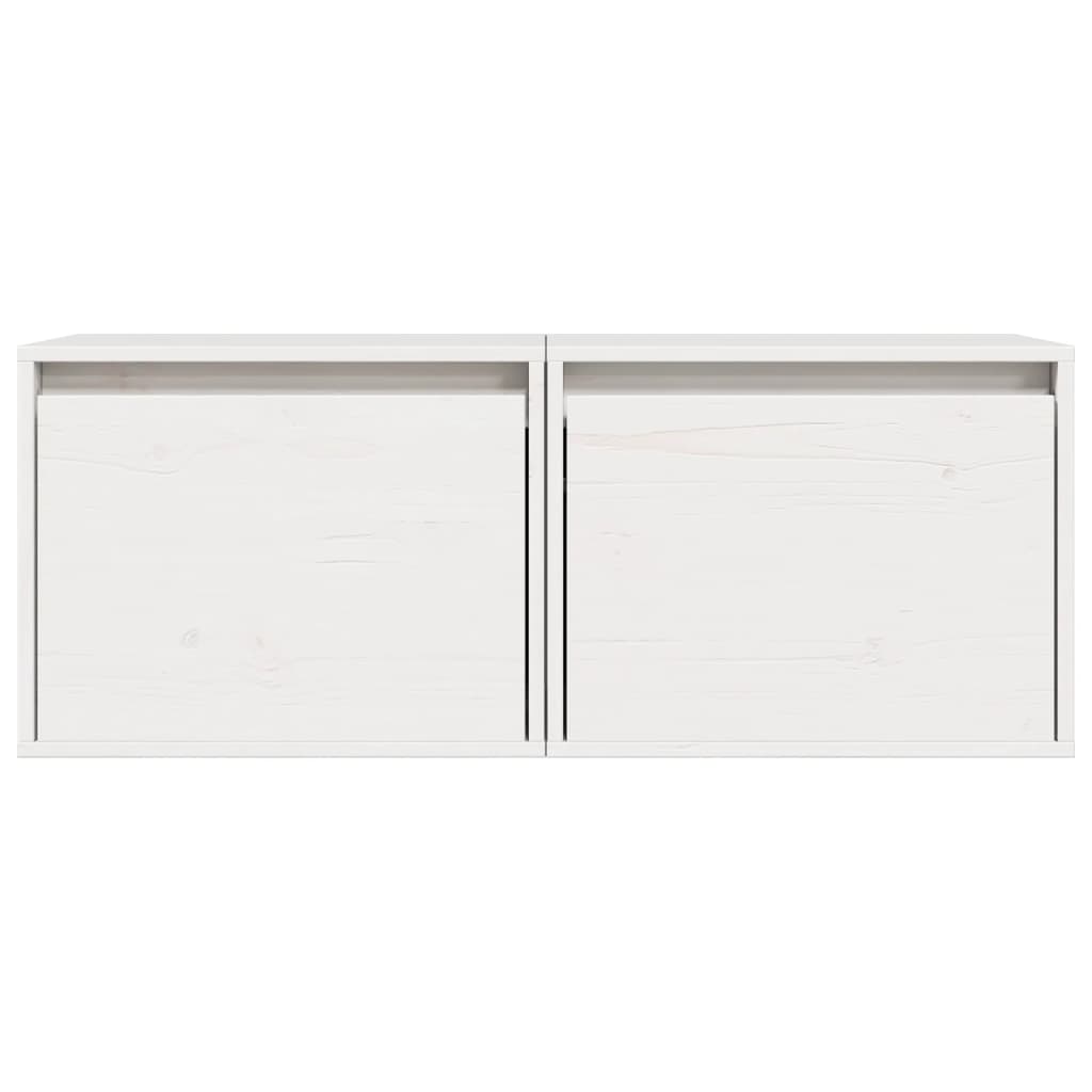 Zidni ormarići 2 kom bijeli 45 x 30 x 35 cm od masivne borovine