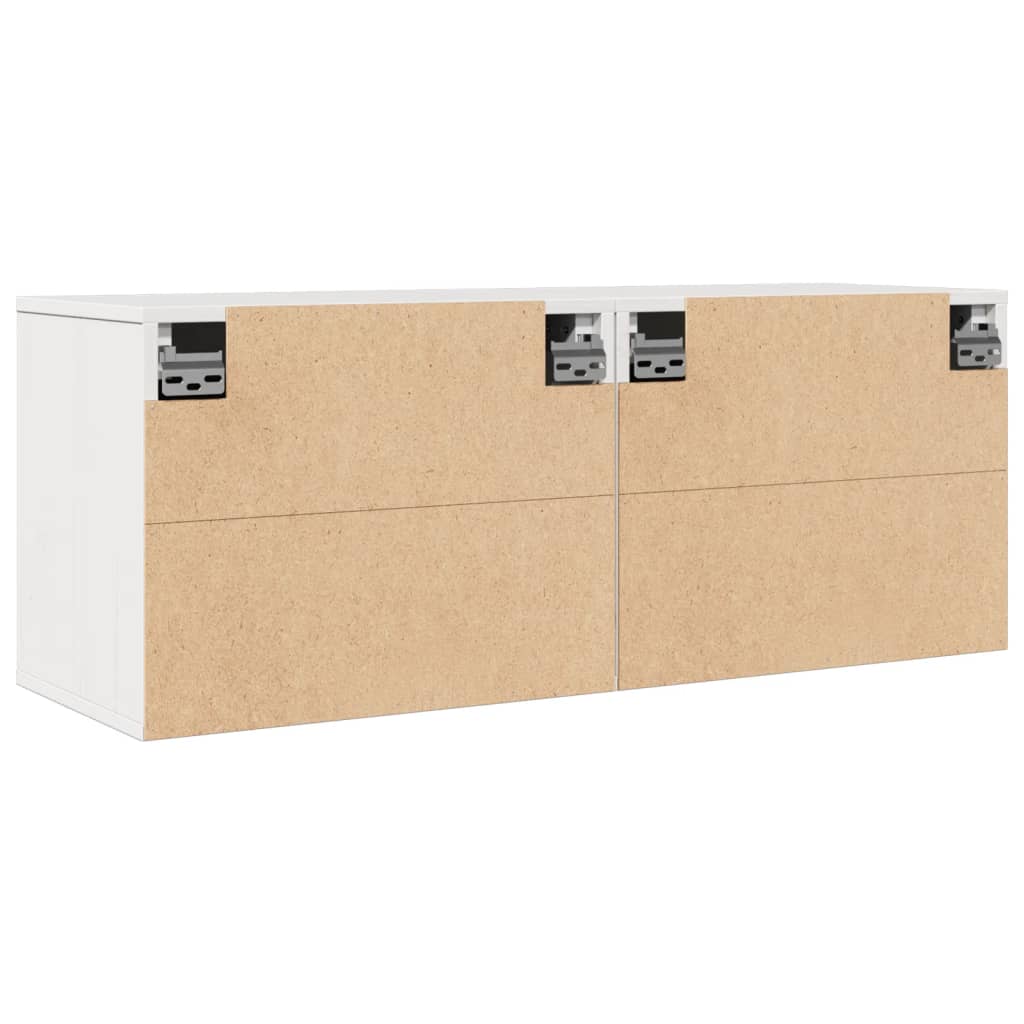 Zidni ormarići 2 kom bijeli 45 x 30 x 35 cm od masivne borovine