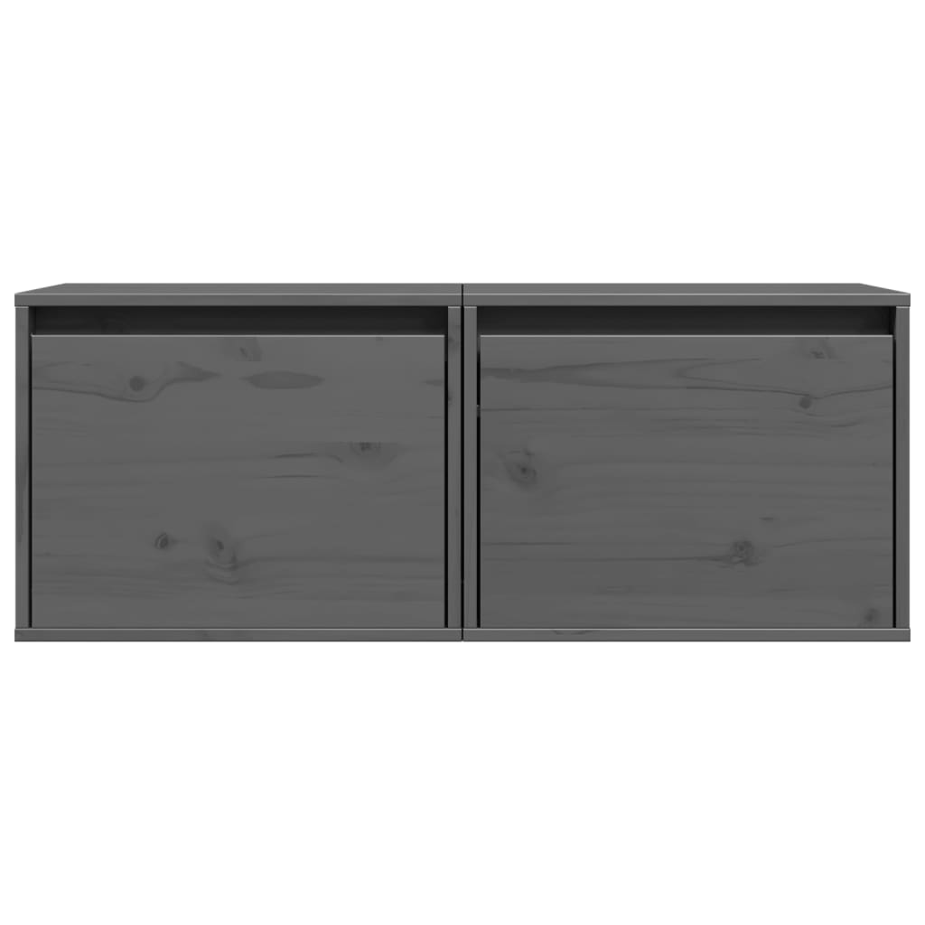 Zidni ormarići 2 kom sivi 45 x 30 x 35 cm od masivne borovine