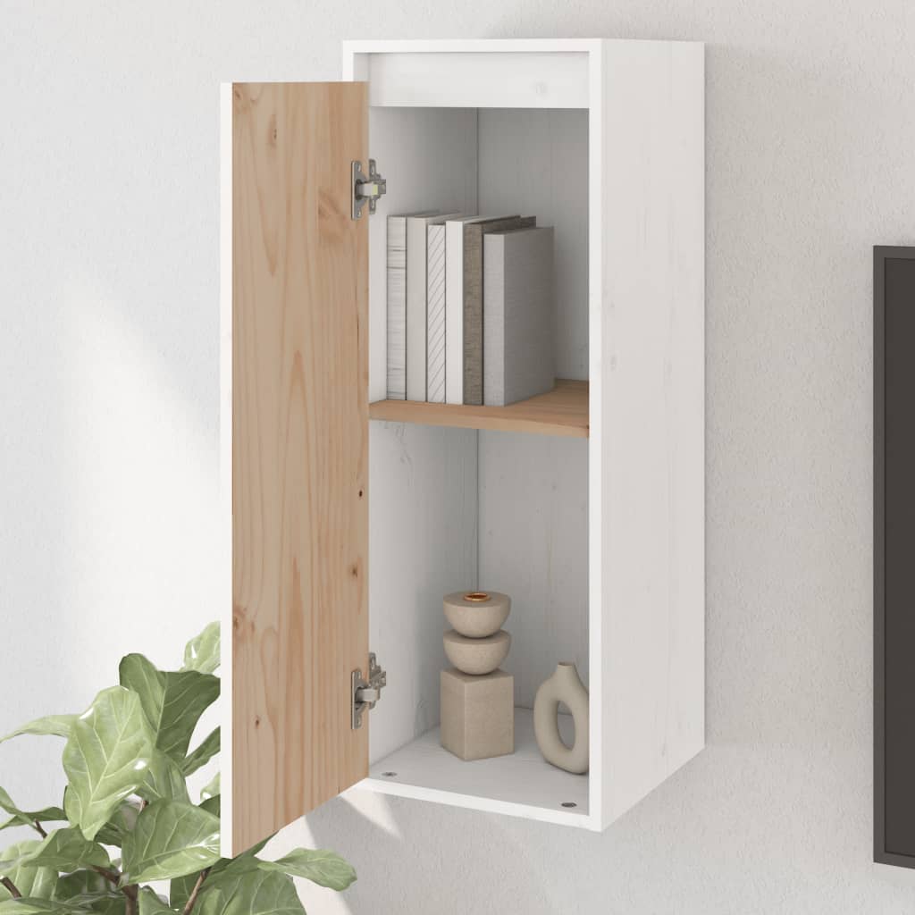 Zidni ormarići 2 kom bijeli 30 x 30 x 80 cm od masivne borovine
