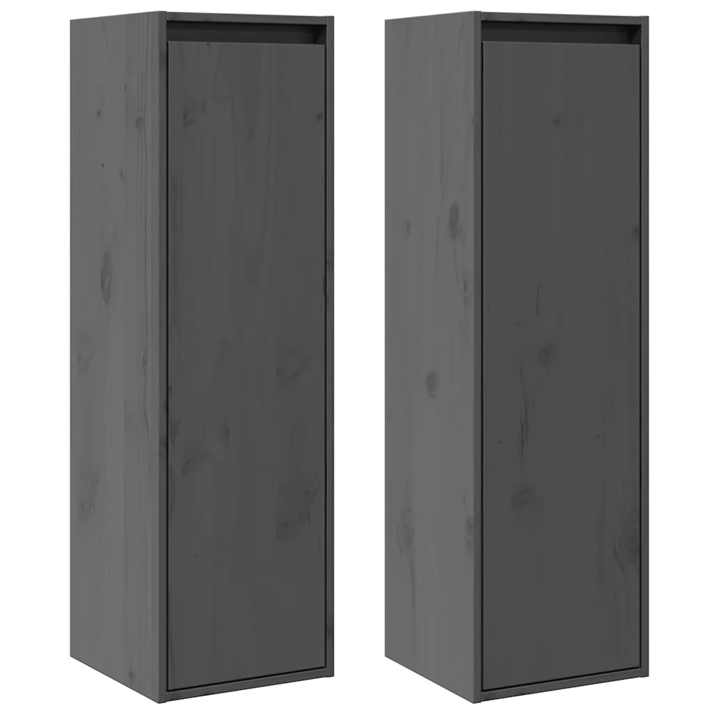Zidni ormarići 2 kom sivi 30 x 30 x 100 cm od masivne borovine