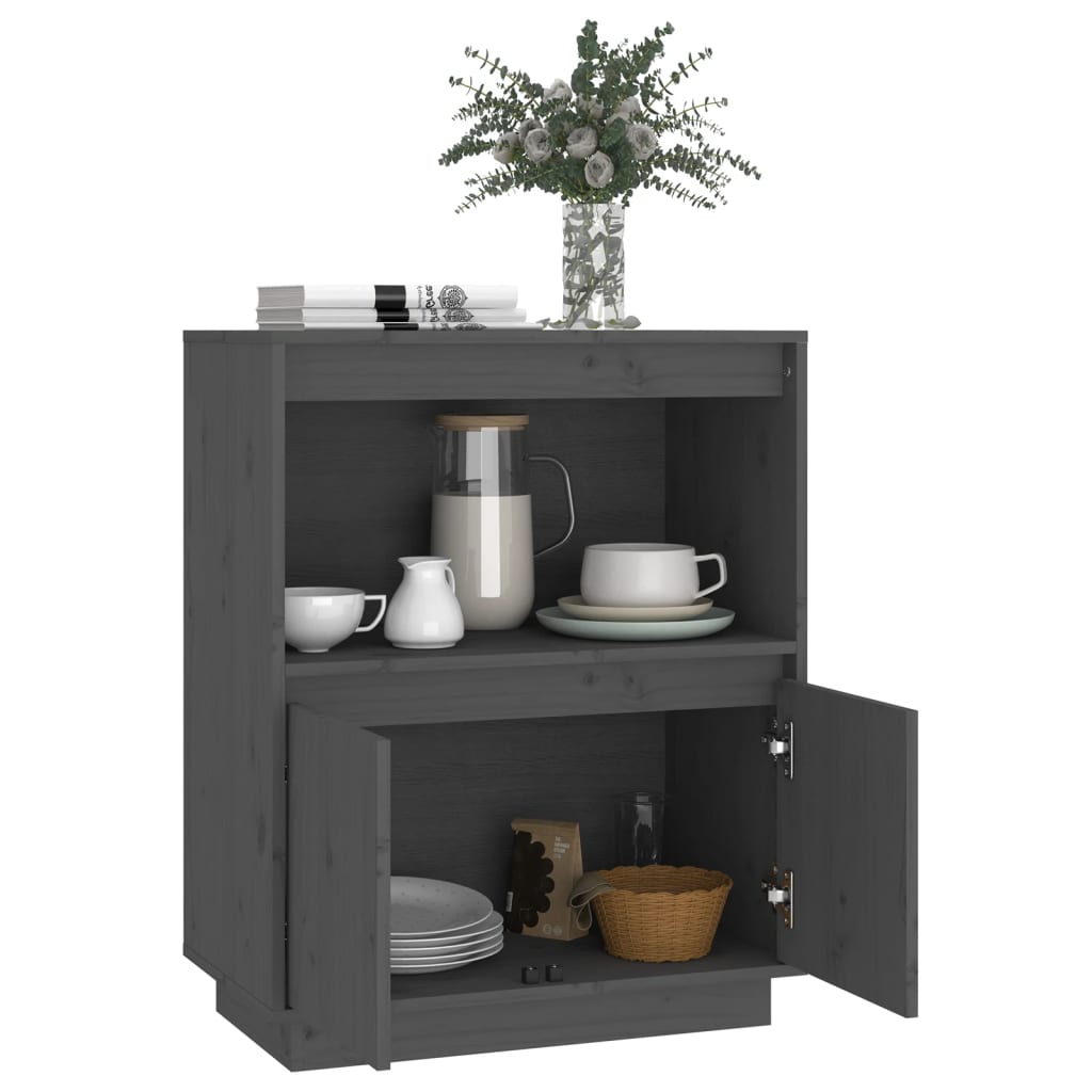 Komoda siva 60 x 34 x 75 cm od masivne borovine