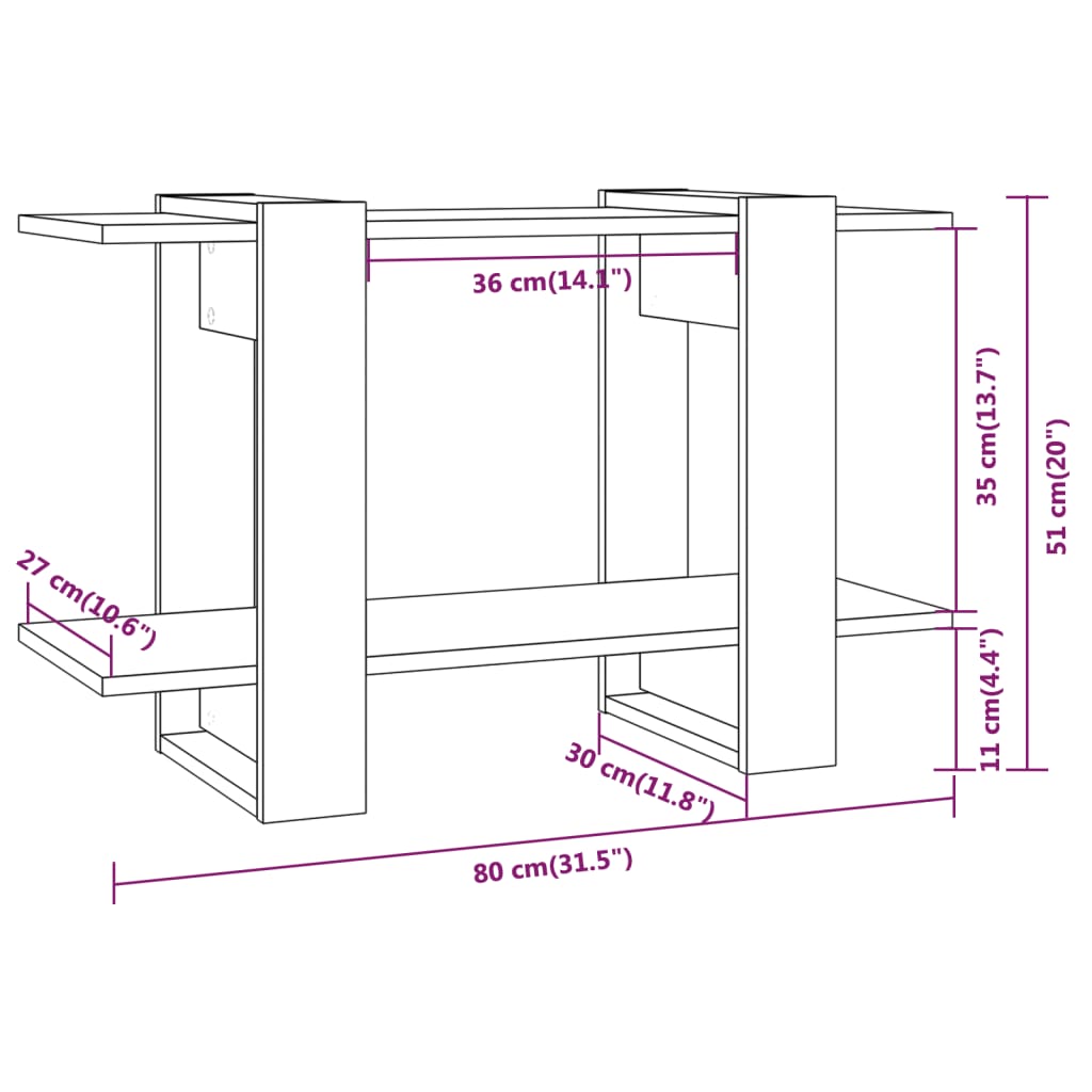 Ormarić za knjige / sobna pregrada sjajni bijeli 80x30x51 cm
