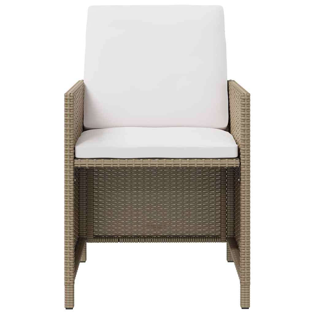 5-dijelni vrtni blagovaonski set od poliratana s jastucima bež 109 cm table length