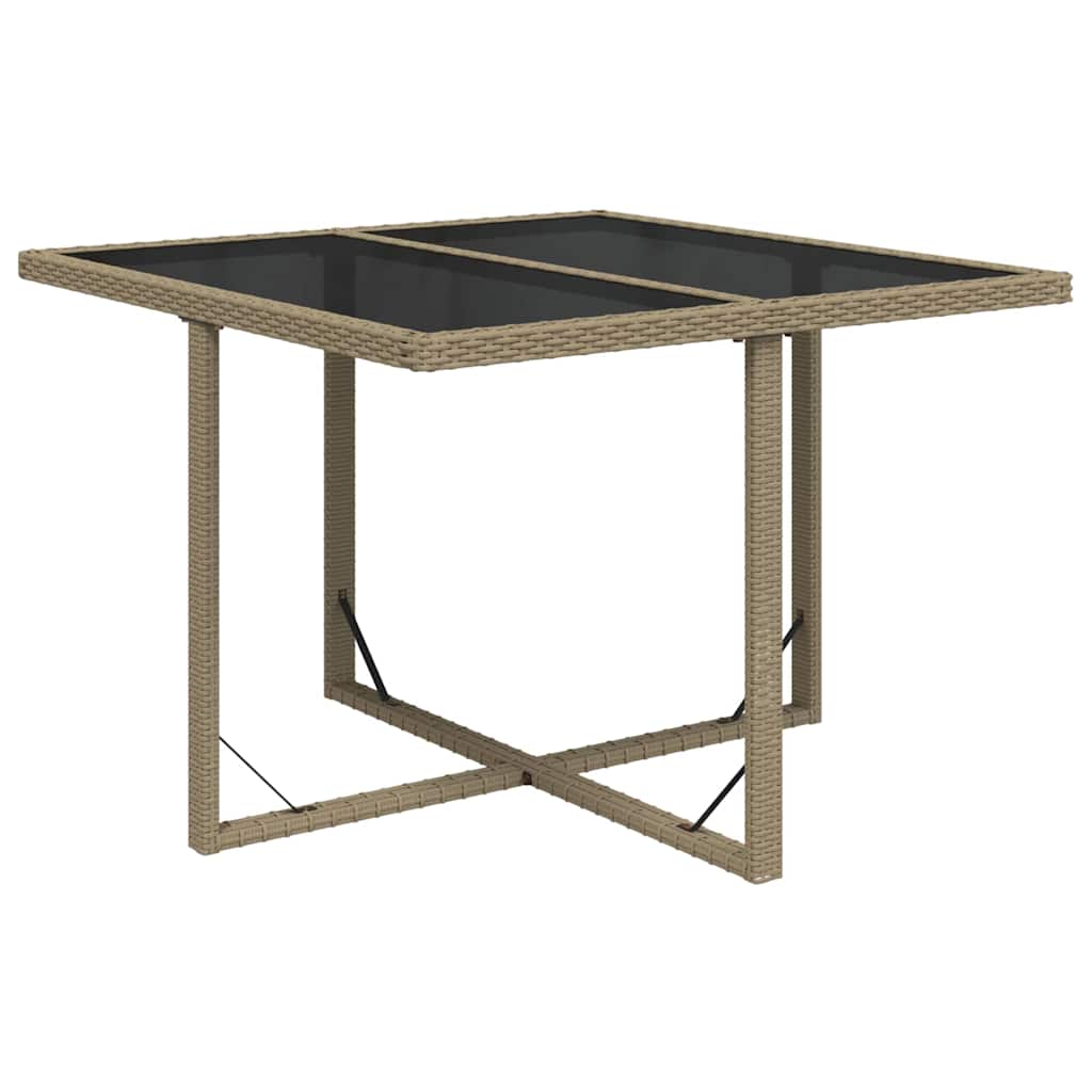 5-dijelni vrtni blagovaonski set od poliratana s jastucima bež 109 cm table length