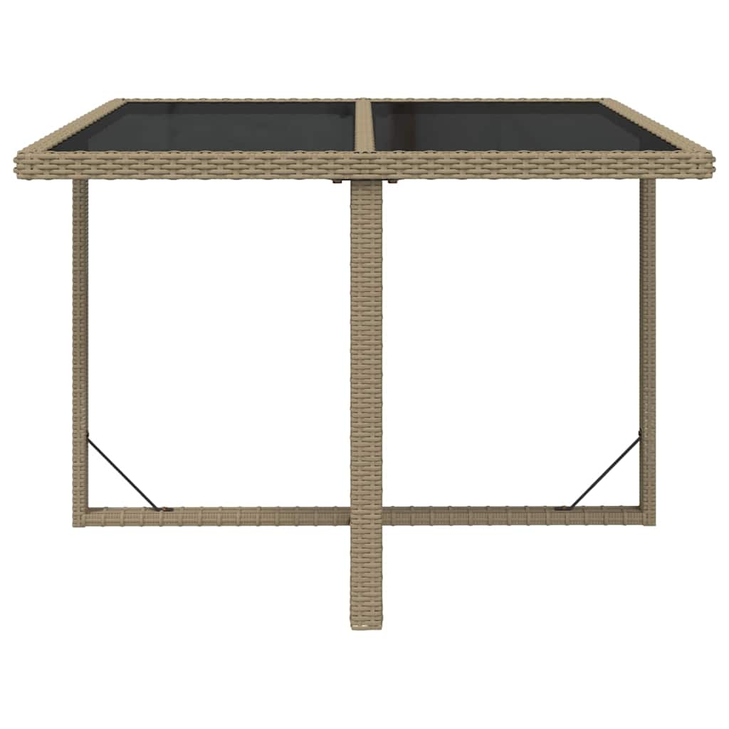 5-dijelni vrtni blagovaonski set od poliratana s jastucima bež 109 cm table length