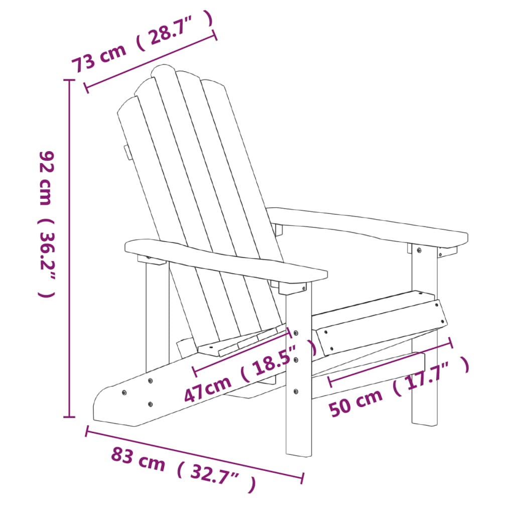 Vrtne stolice Adirondack 2 kom HDPE vodenoplave