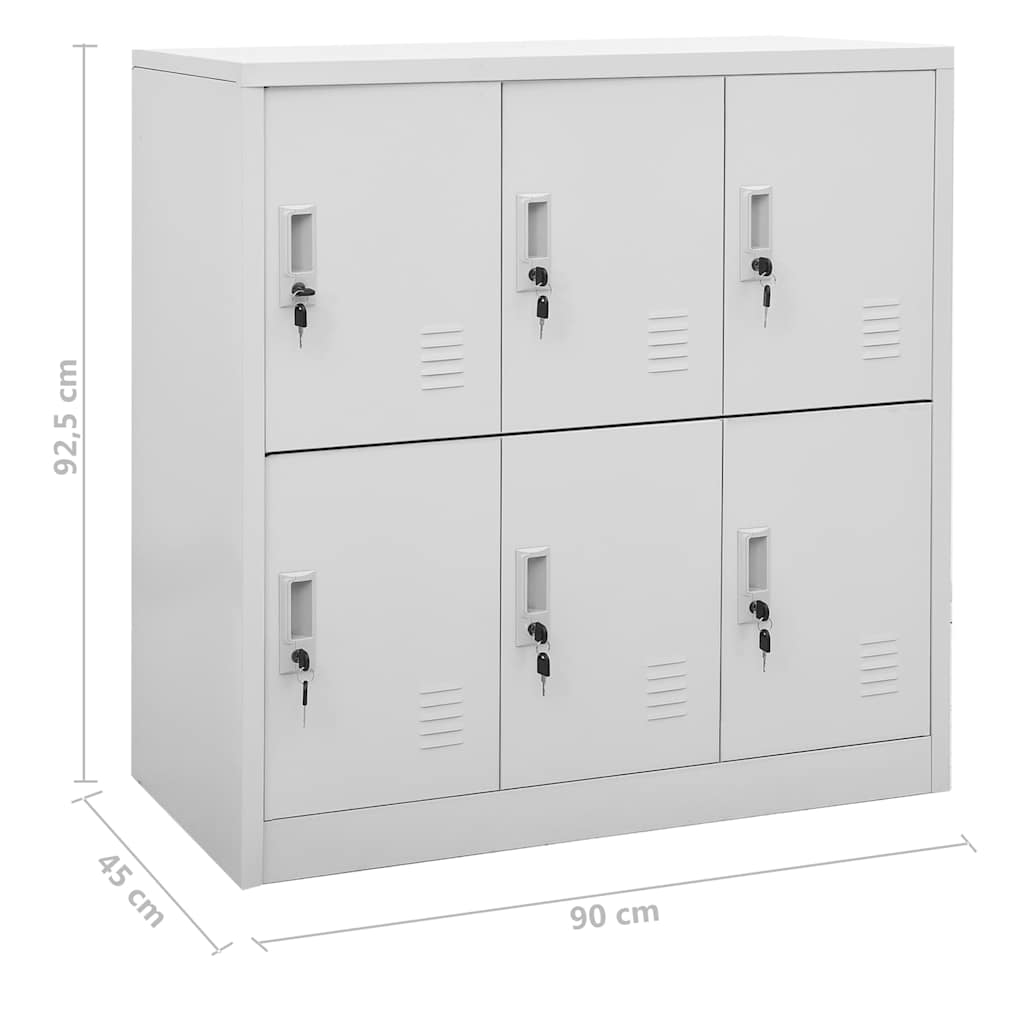 Ormarići s ključem 5 kom svjetlosivi 90 x 45 x 92,5 cm čelični