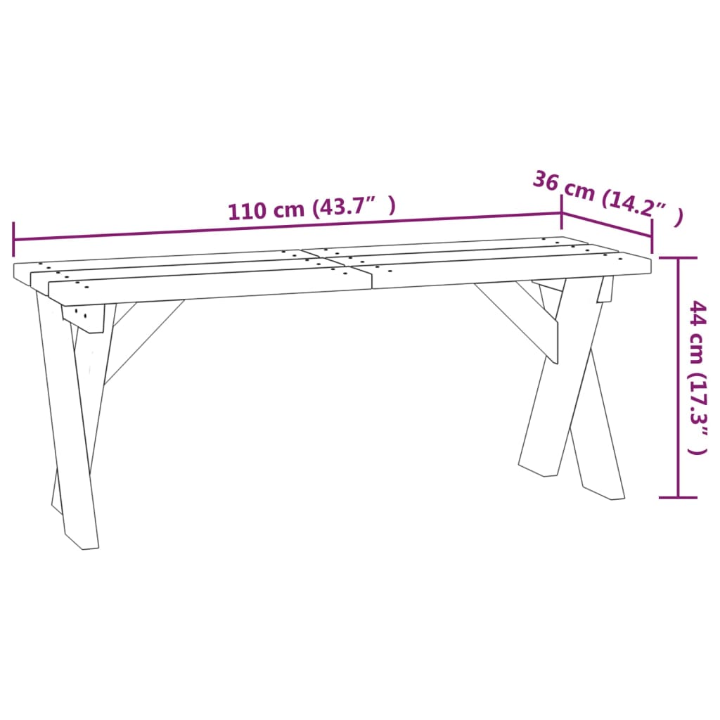 Vrtna klupa 110 cm od impregnirane borovine
