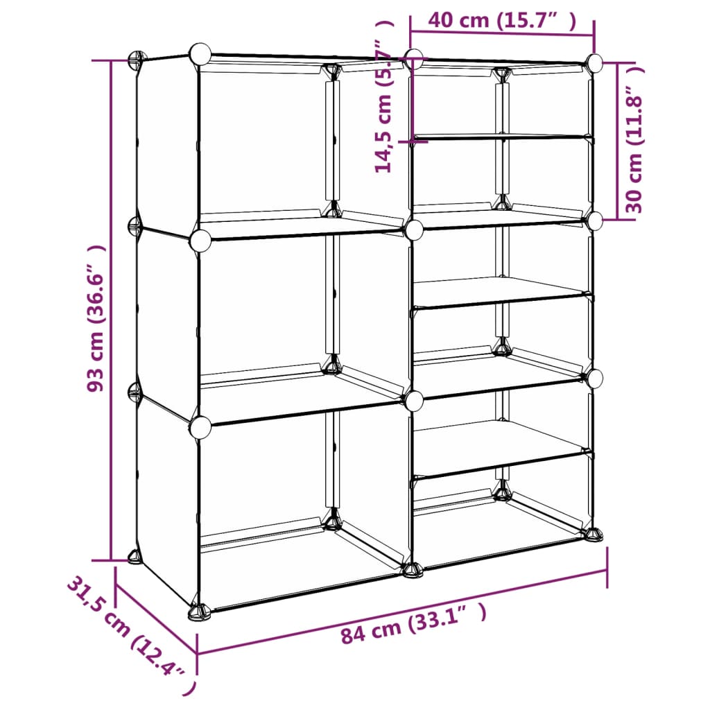 Stalak za cipele prozirni 84 x 31,5 x 93 cm PP