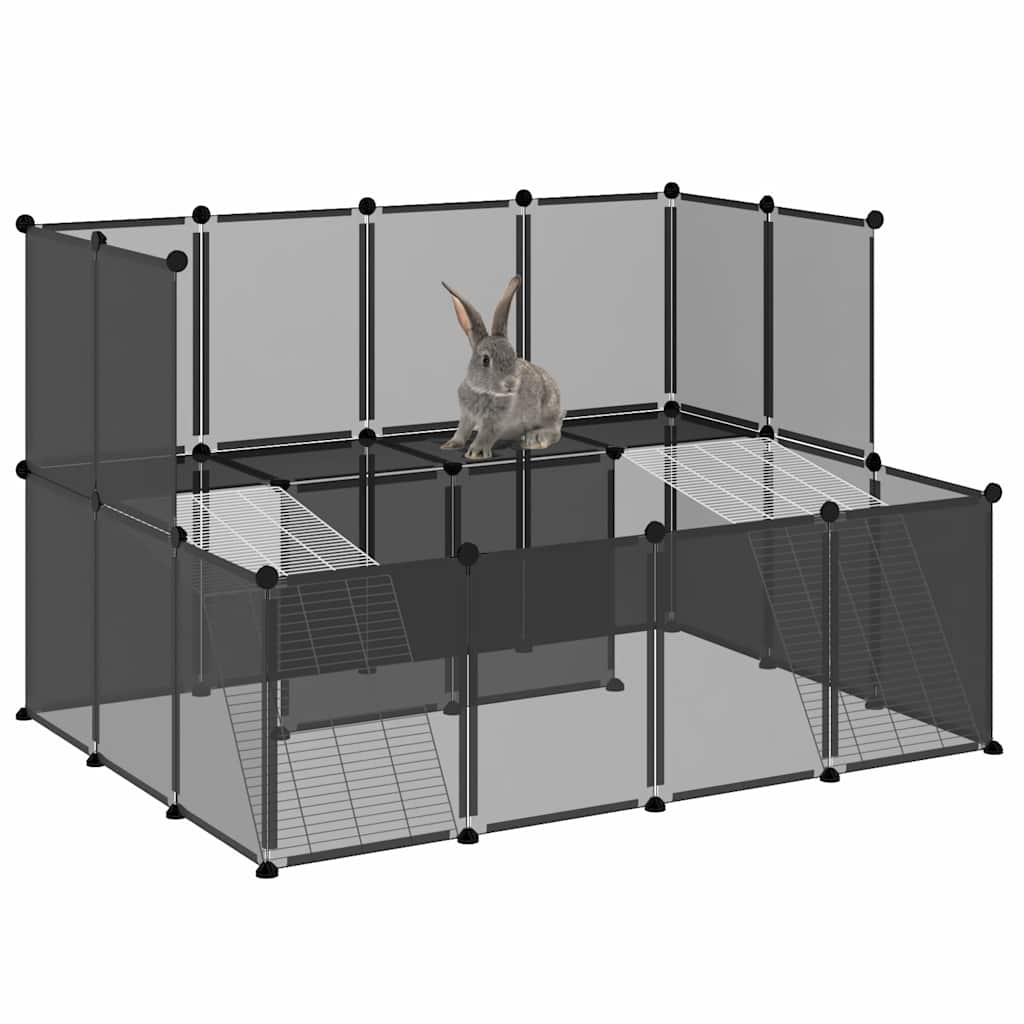Kavez za male životinje crni 143 x 107 x 93 cm PP i čelik