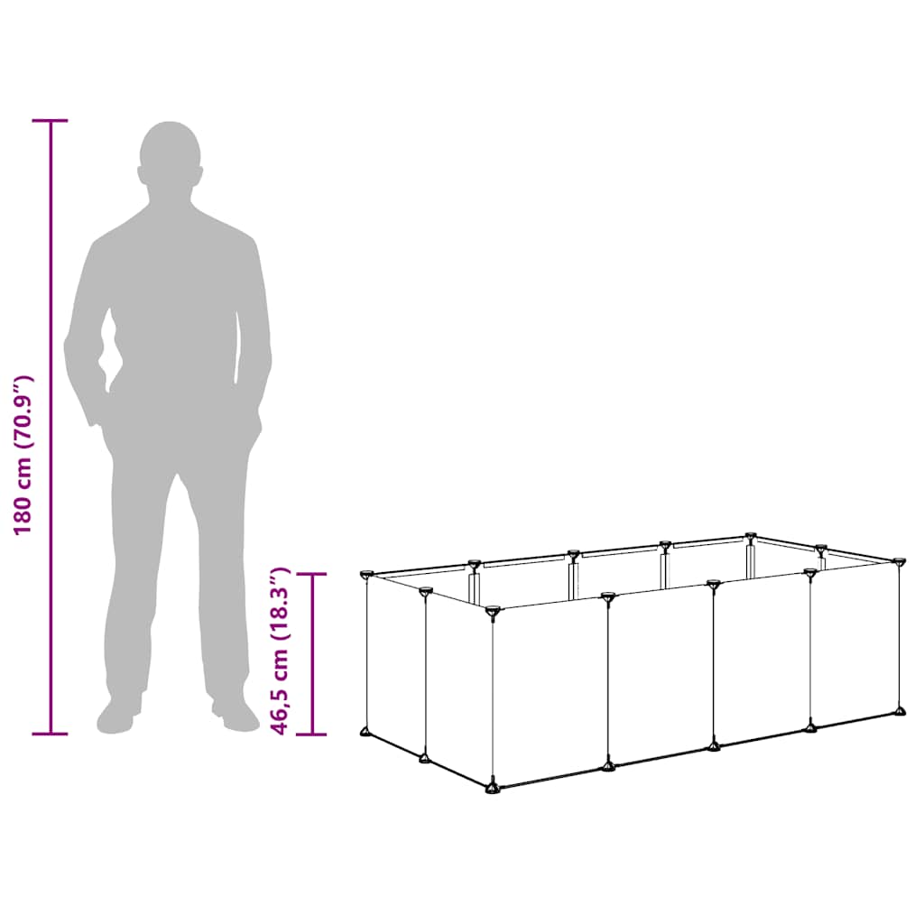 Kavez za male životinje prozirni 144 x 74 x 46,5 cm PP i čelik