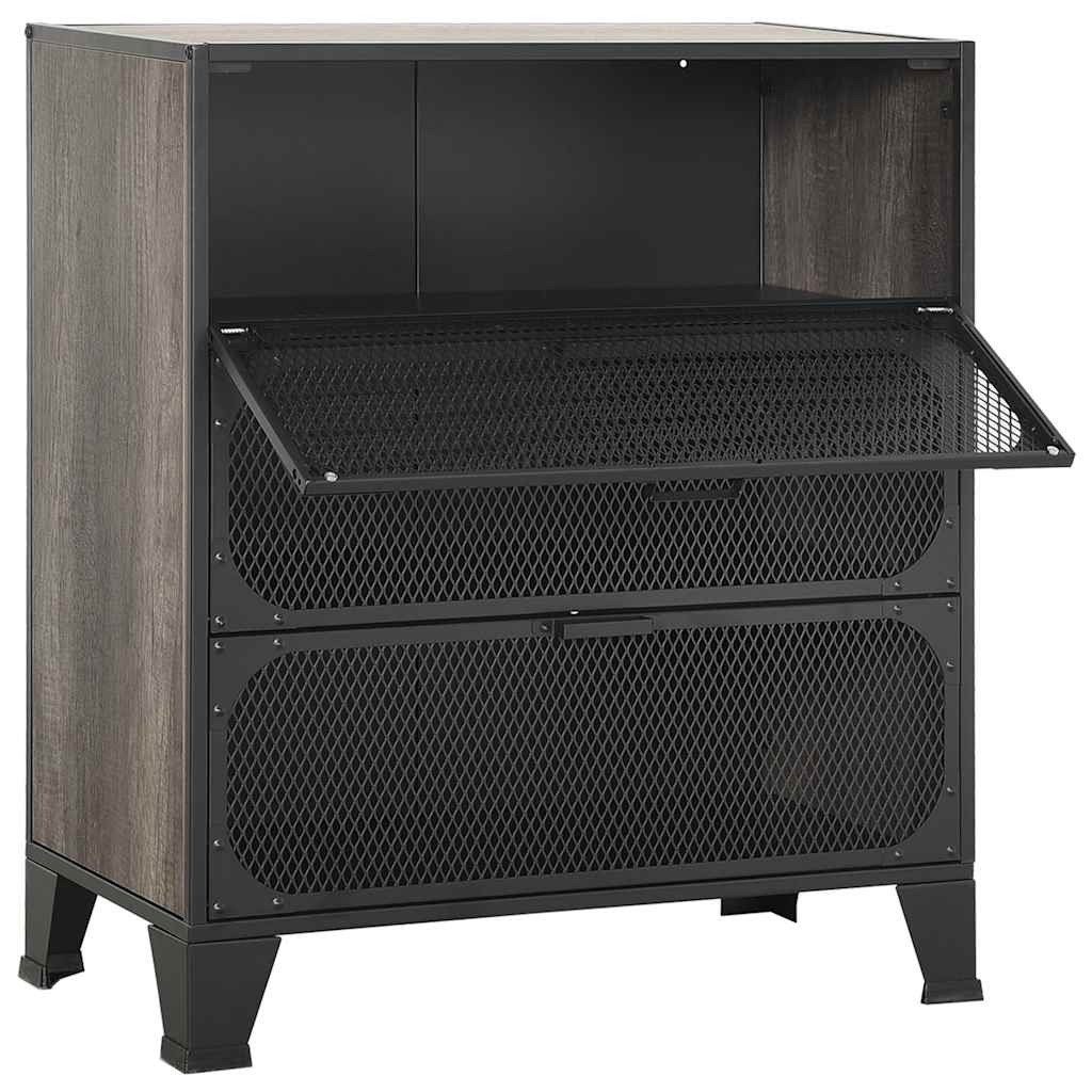 Ormarići za pohranu 2 kom sivi 72x36x82 cm od metala i MDF-a