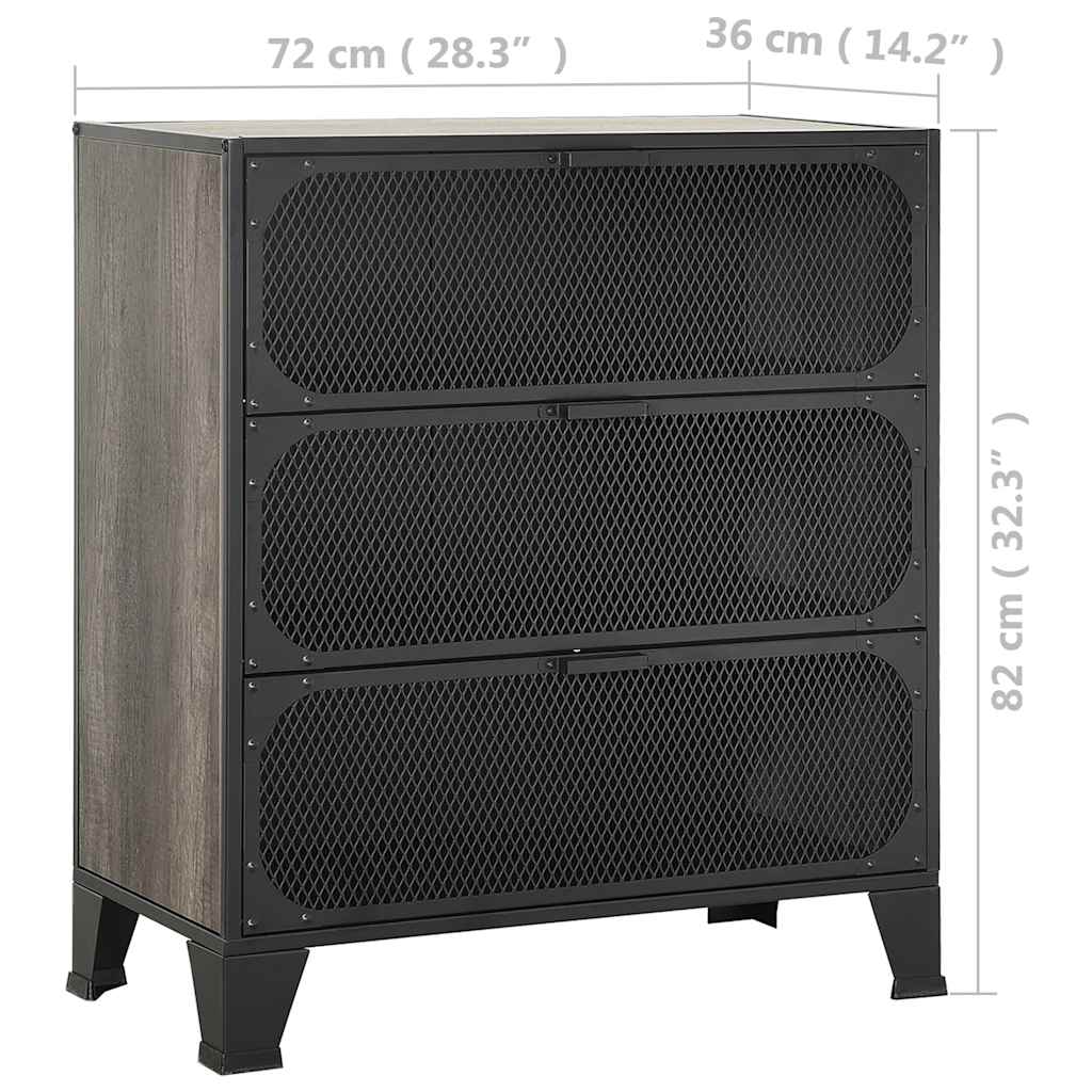 Ormarići za pohranu 2 kom sivi 72x36x82 cm od metala i MDF-a