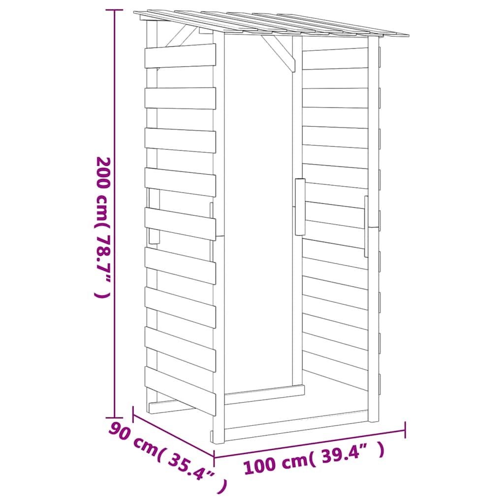 Pergole s krovom 3 kom 100 x 90 x 200 cm impregnirana borovina