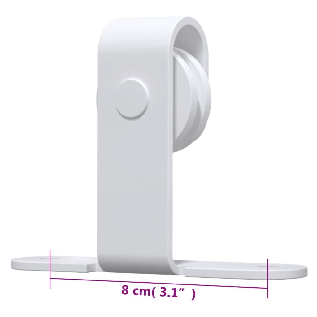 Mini set za klizna vrata ormarića ugljični čelik bijeli 122 cm