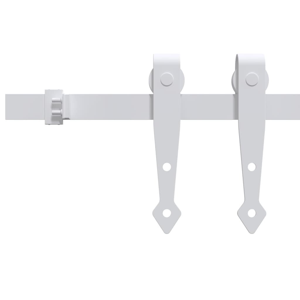 Mini set za klizna vrata ormarića ugljični čelik bijeli 122 cm