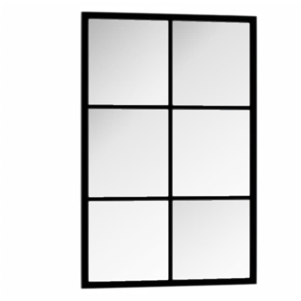 Zidno ogledalo crno 60 x 40 cm metalno