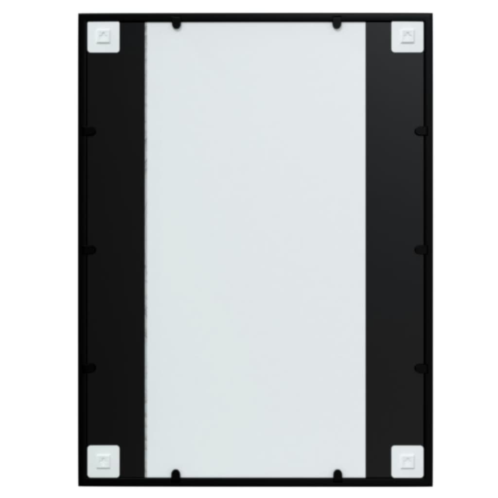 Zidno ogledalo crno 80 x 60 cm metalno