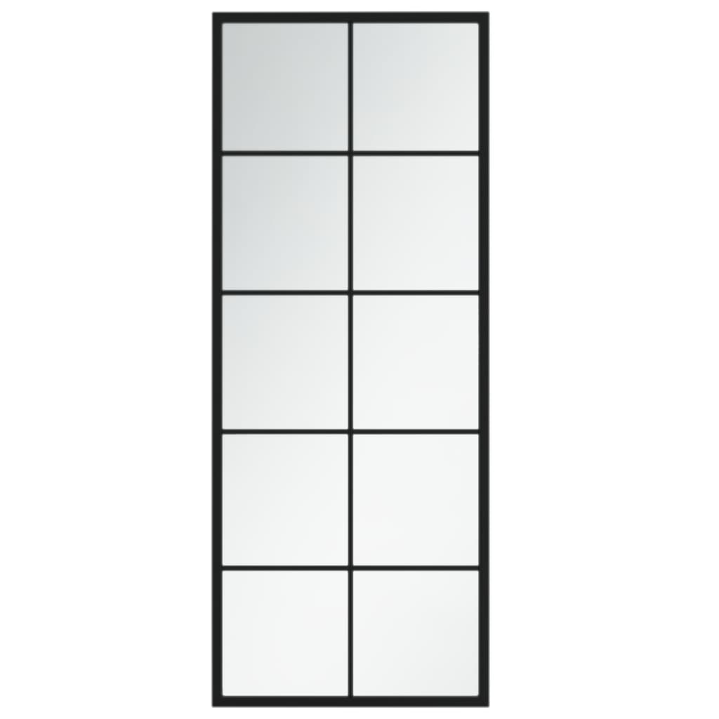 Zidno ogledalo crno 100 x 40 cm metalno